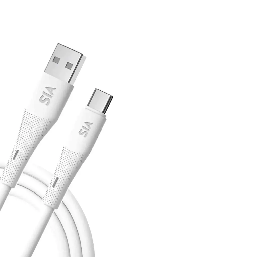 SIA Powerlink - soft rubber USB - TYPE C cable 60W 1M ( White )  