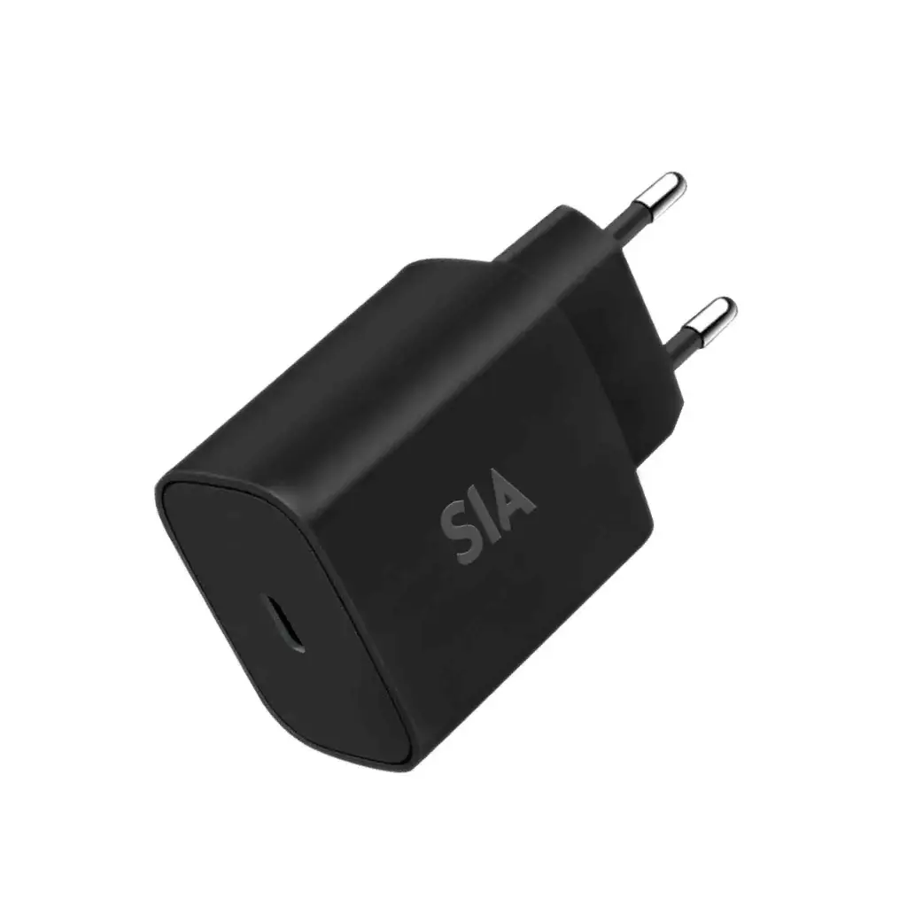 SIA VoltBase Wall Charger with Type C Port 20W PD -Black