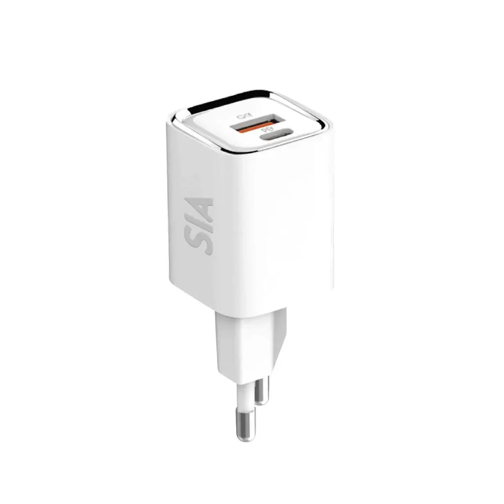 SIA VoltBase Wall Charger with 2 ports 35W PD/QC3.0 - White
