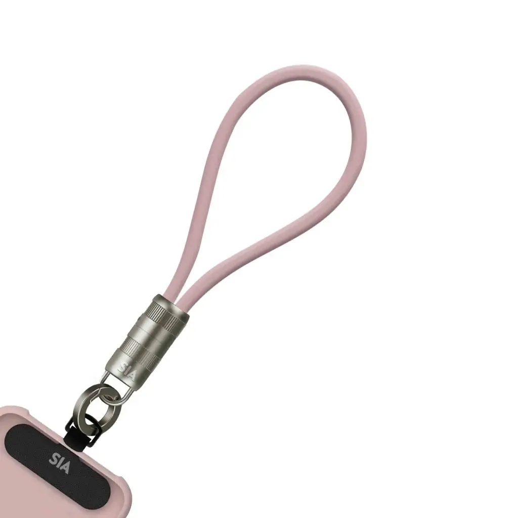 SIA Powerlink Soft Rubber Type C - Type C Lanyard Cable 60W - 30Cm - Light Pink