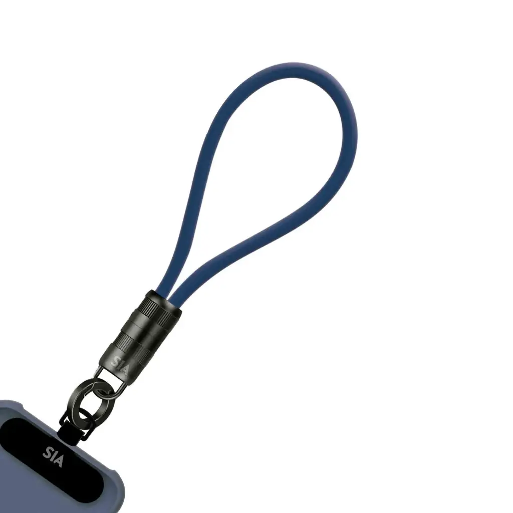 SIA Powerlink Soft Rubber Type C - Type C Lanyard Cable 60W - 30Cm - Navy Blue