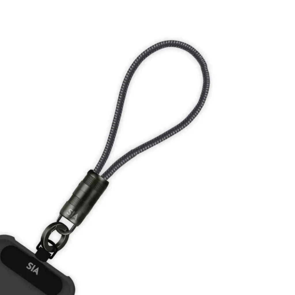 SIA Powerlink Fabric Braided Type C - Type C Lanyard Cable 60W - 30Cm - Black