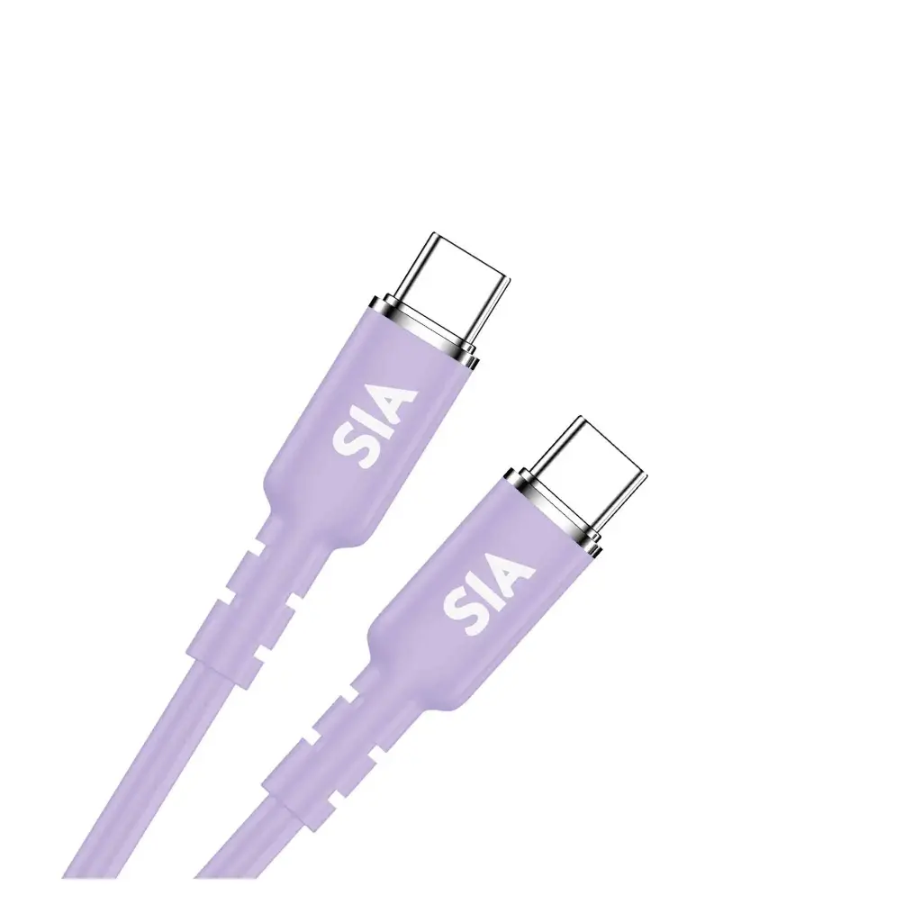 SIA powerlink Silicone Type-C to Type-C Cable 60W - 1.2m - Purple