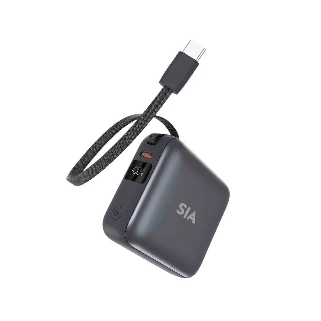 SIA Volt Link Power Bank 10000mAh 35W PD/PPS With Built-in Type-C Cable - Gray