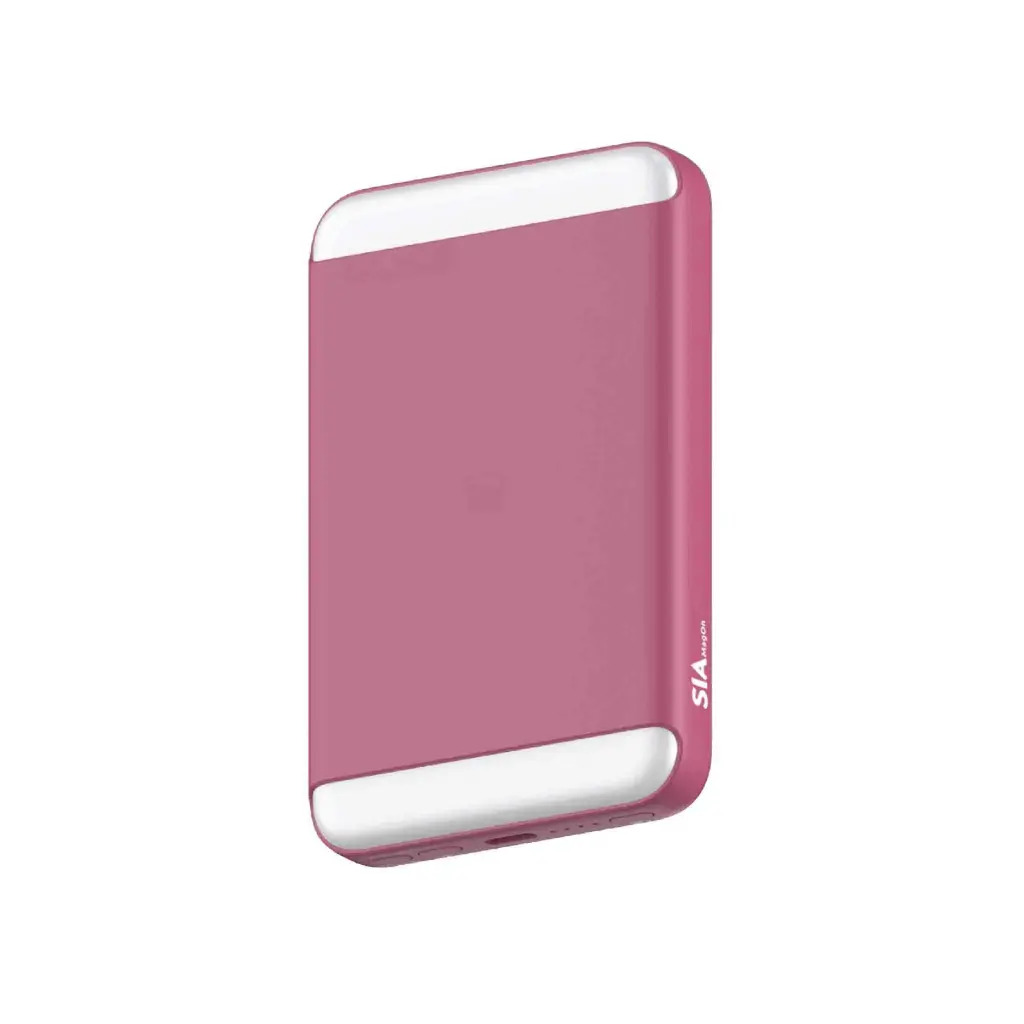 SIA MagOn Magnetic Power Bank PD 20W-Wireless Charging 15W With LED Light 8000Mah - Pink