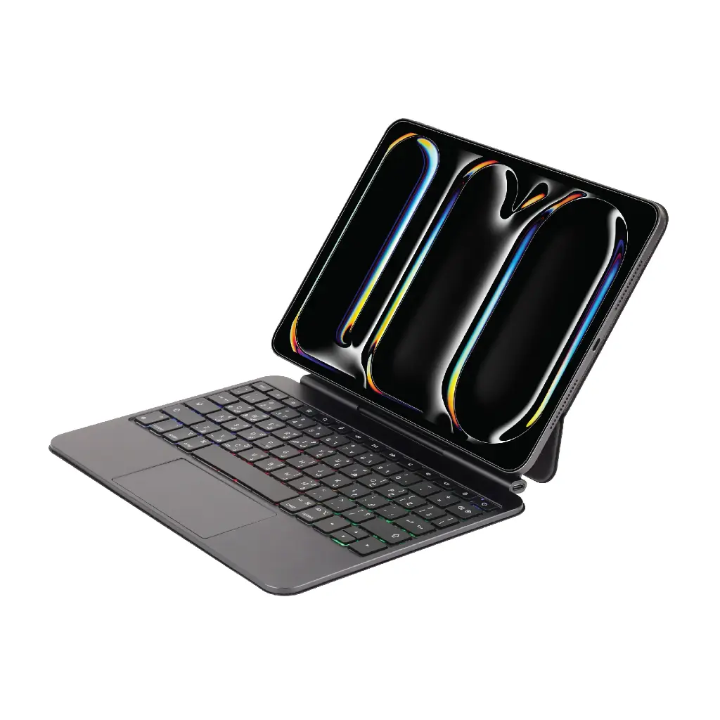 SIA MagKeyboard Metal Magnetic Keyboard Pro 6 Lines Layout for iPad Pro 13 Inch 2024 With Pencil Holder - Black AR/ENG