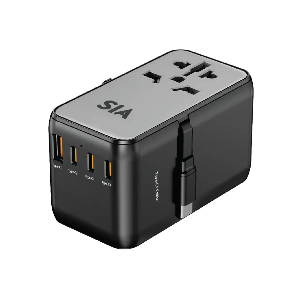 SIA WORLDFIT Travel Adapter 85W With Built-In cable