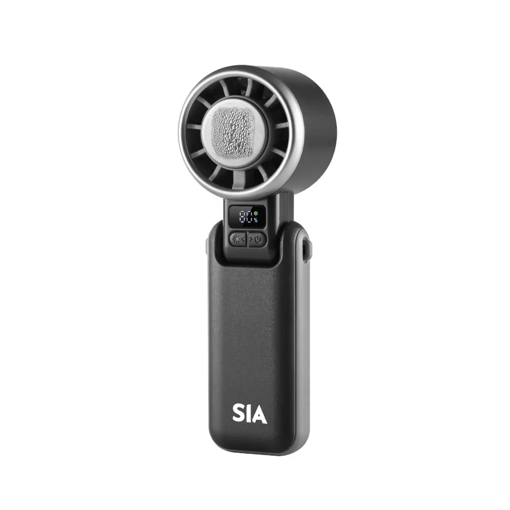 SIA Handheld High Speed Cold Cooling Ice Compress Rechargable Fan 3600mAh - Black