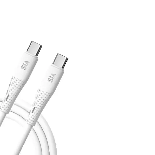 [BKCC60-1SRWT] SIA Powerlink -  soft rubber TYPE C - TYPE C cable 60W 1M (White)   