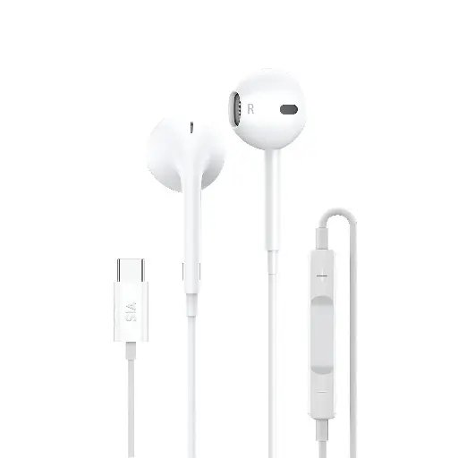 [BK-SL-C-IOSPHONE-WT] SIA SOUNDLINK -  WIRED TYPE-C EARPHONE WITH MIC AND VOLUME CONTROL 1.2M-WHITE (IOS COMPATIBLE )