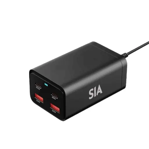 [BKDC100WP4-BK] SIA VoltBase desktop charger with 4 ports 100w PD3.0/QC3.0/PPS -white