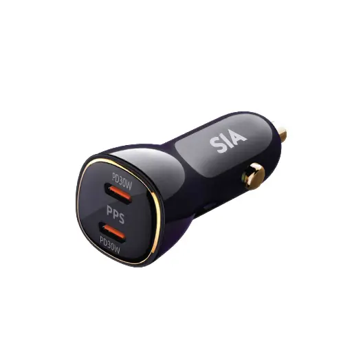 [BKCRC60WP2-BK] SIA Voltroad 60W Car Charger with  dual PD 30W/PPS Ports