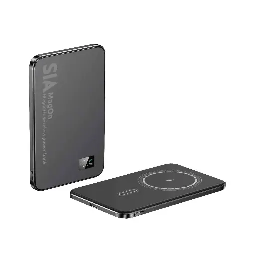 [BKPBMG10-BLK] SIA MagOn Magnetic Power Bank Metal Body PD 20W Wireless Charging 15W - 10000mAh - Black