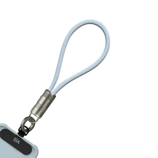 [BKCC60-03LBL] SIA Powerlink - Soft Rubber Type C - Type C Lanyard Cable 60W - 30Cm - Light Blue