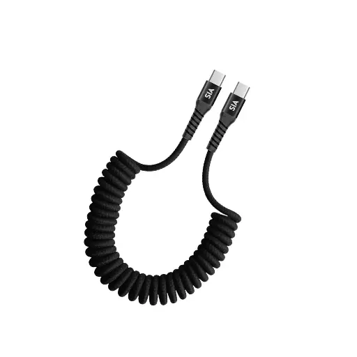 [SICC60RIT-BK] SIA Powerlink Braided Retractable Type-C TO Type-C Cable 1.2m 60W - Black