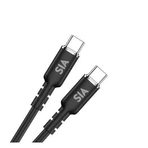 [SISRCC60-BK] SIA Powerlink Silicone Type-C To Type-C Cable 60W 1.2m - Black