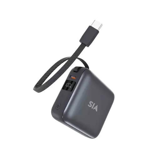 [SIPB35WTC-GR] SIA Volt Link Power Bank 10000mAh 35W PD/PPS With Built-in Type-C Cable - Gray